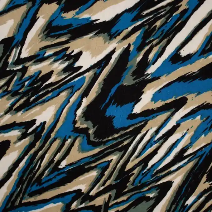 Echt Twill Viskose Wellen Petrolblau