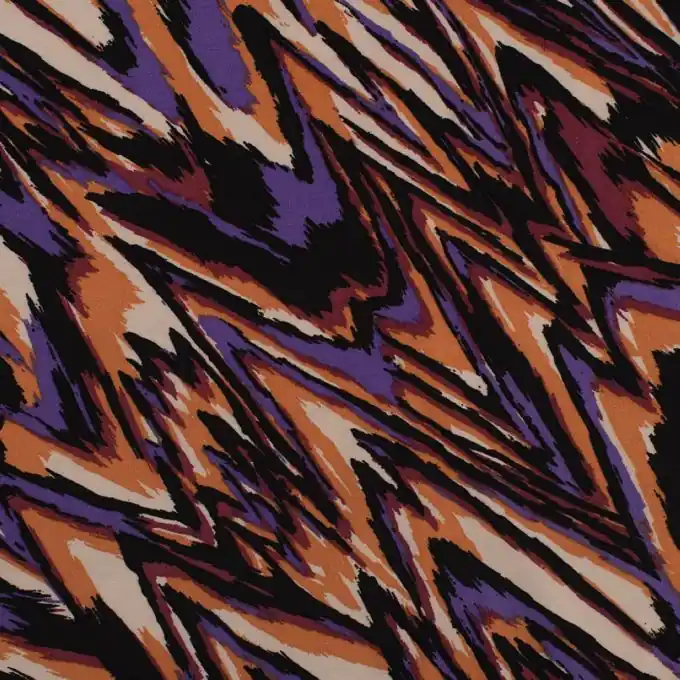 Echt Twill Viskose Wellen Orange/Violett