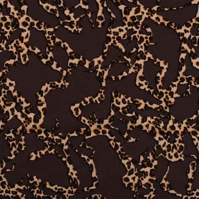 Aktuell Twill Viskose Mamor Leopard Braun