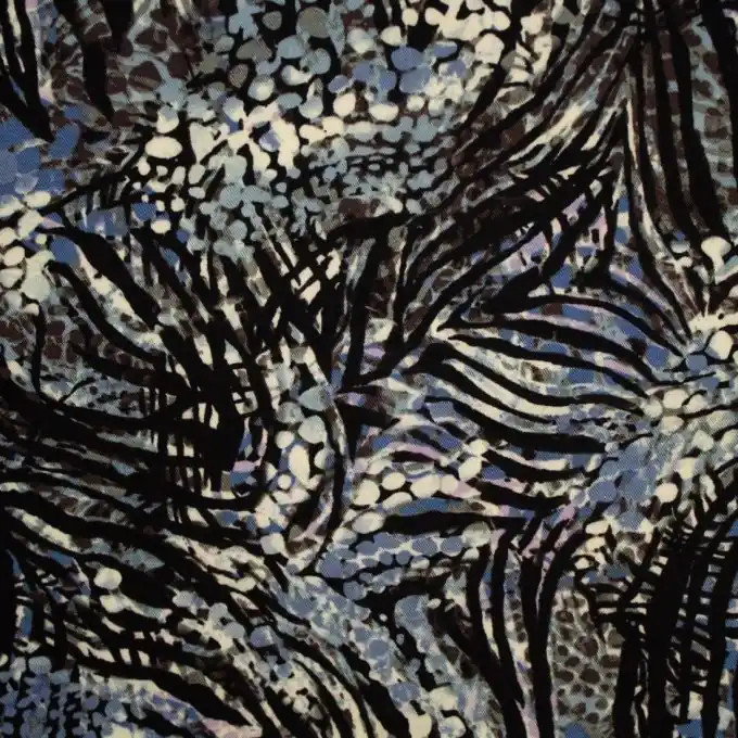 Twill Viskose Zebra Blau/Flieder Schnäppchen