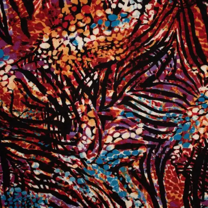 Top-Preis Twill Viskose Zebra Blau/Orange