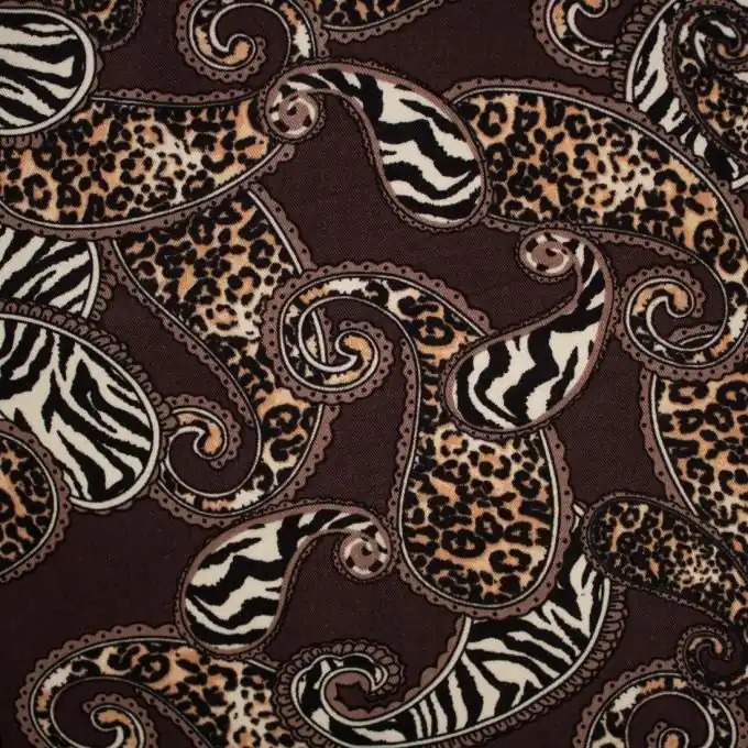 Twill Viskose Paisley Leopard Zebra Pink Schneller Versand