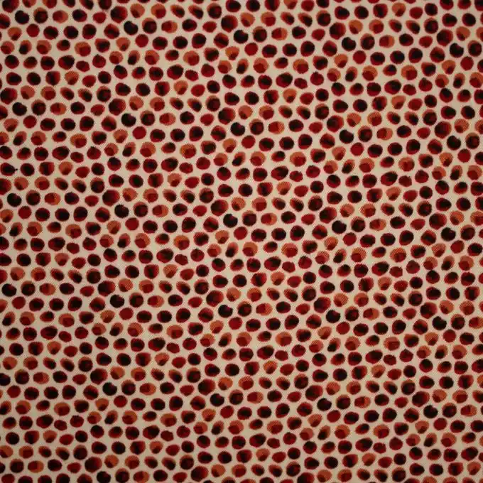 Abverkauf Twill Viskose Punkte Terrakotta Ecru