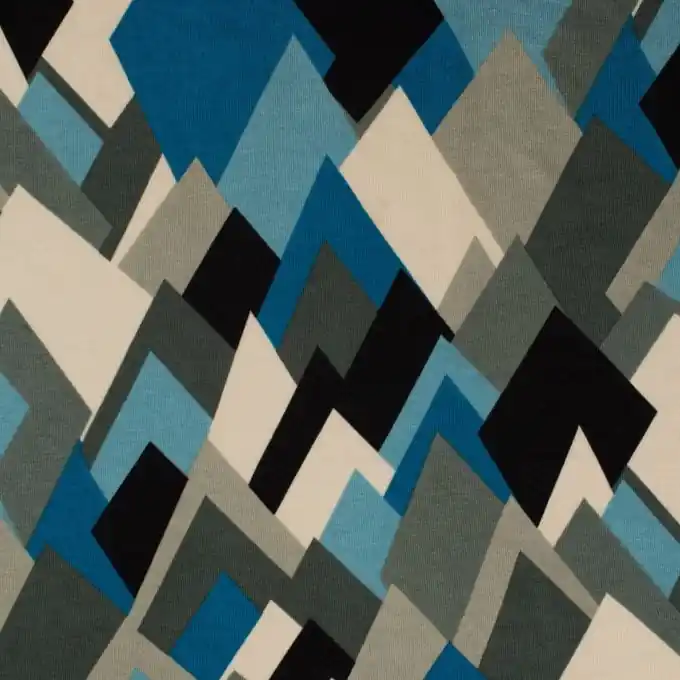 Jersey Viskose Mosaik Petrolblau Kostenfreie Lieferung