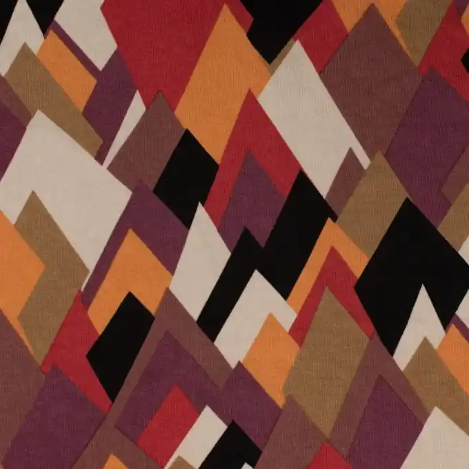 Jersey Viskose Mosaik Terrakotta Expressversand