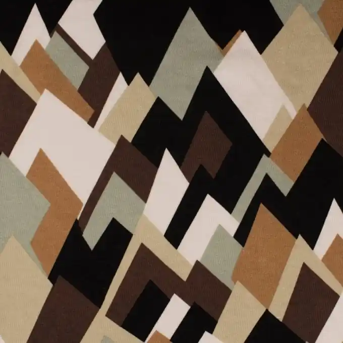 Mega-Angebot Jersey Viskose Mosaik Schwarz Braun