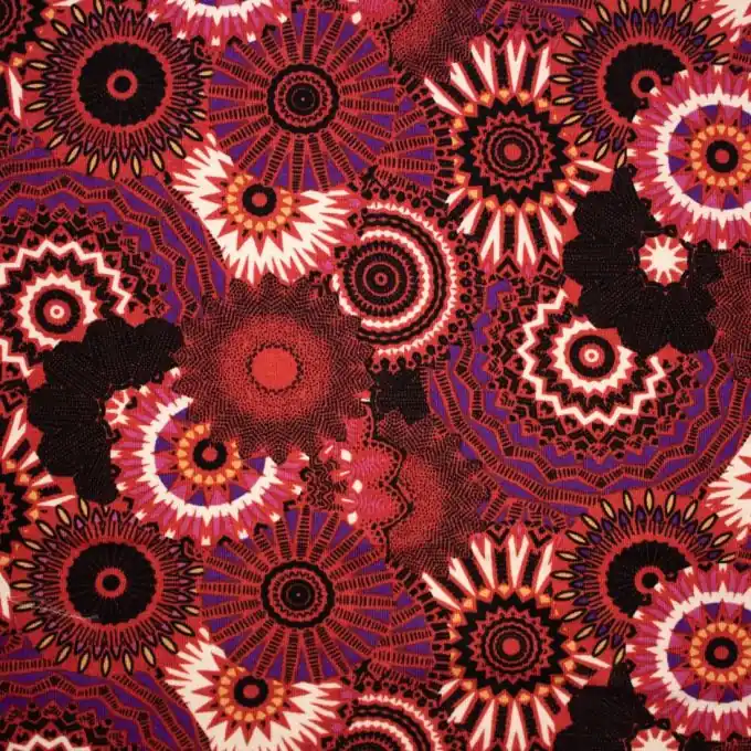 Jersey Viskose Mandala Rot Sichere Zahlung