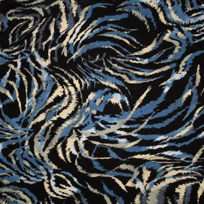 Jersey Viskose Wellen Jeansblau Kracherpreis