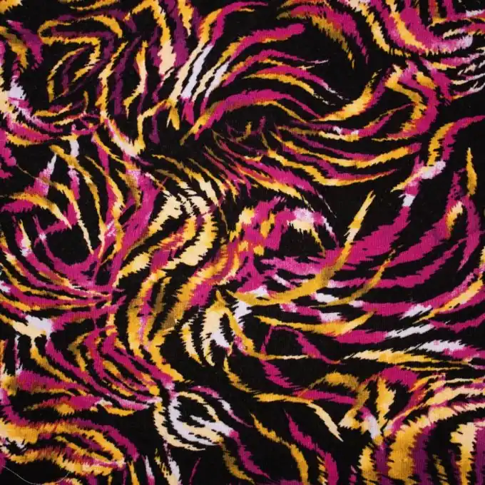 Nur Heute Jersey Viskose abstrakte Wellen Pink