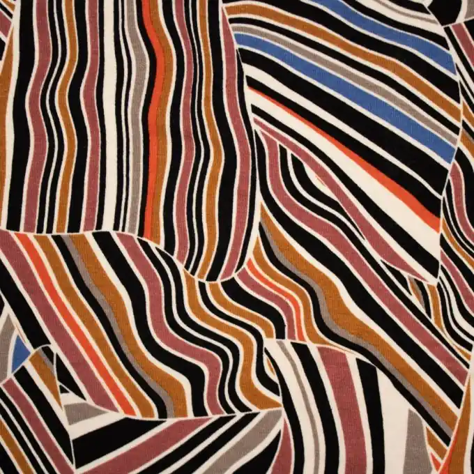 Rabatt Jersey Viskose Patch Streifen Terrakotta