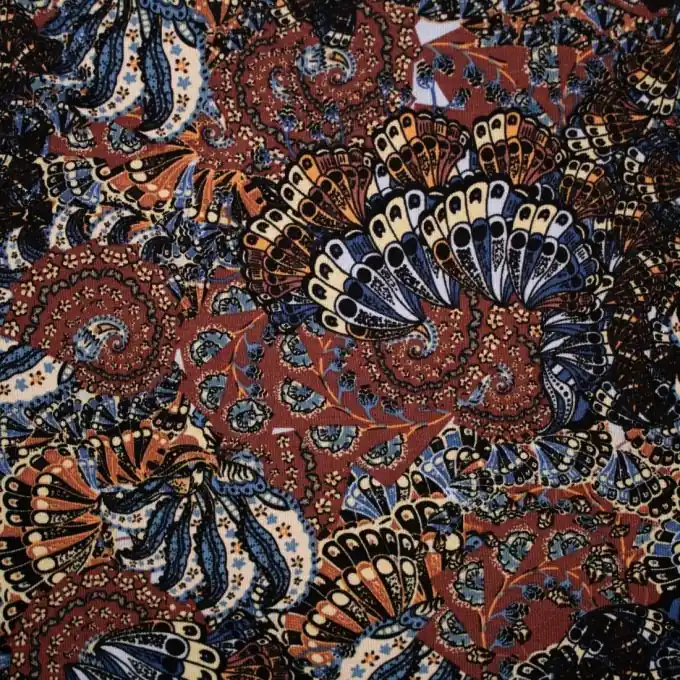 Rabatt Jersey Viskose Paisley Rot