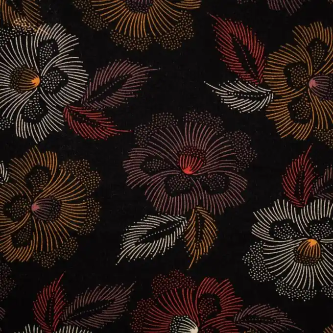 Sofort Bestellen Jersey Viskose Blumen Terrakotta