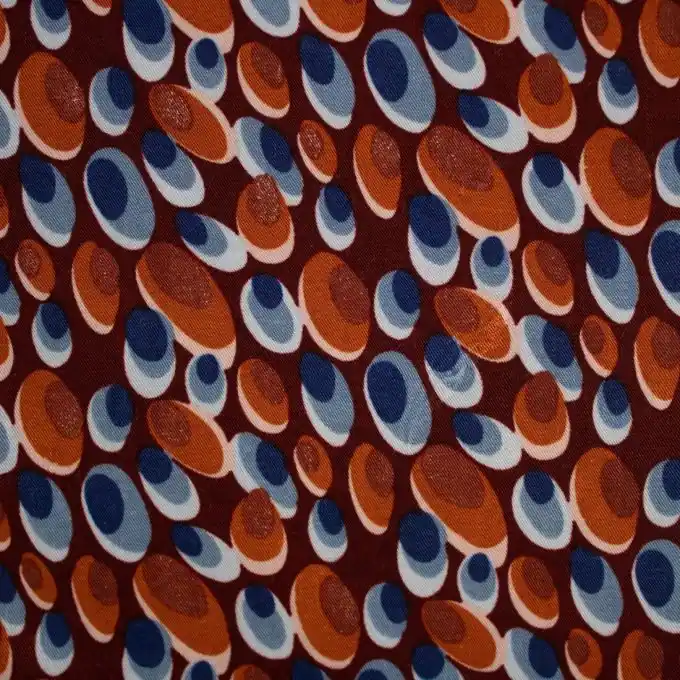 Viskose Stretch Ovale Blau/Rot Jetzt Bestellen