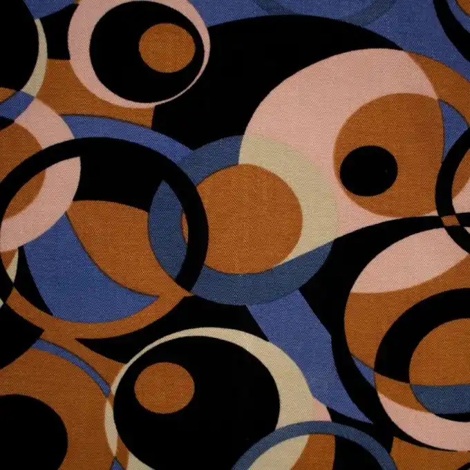 Viskose Stretch Retomuster Terrakotta/Blau Jetzt Bestellen