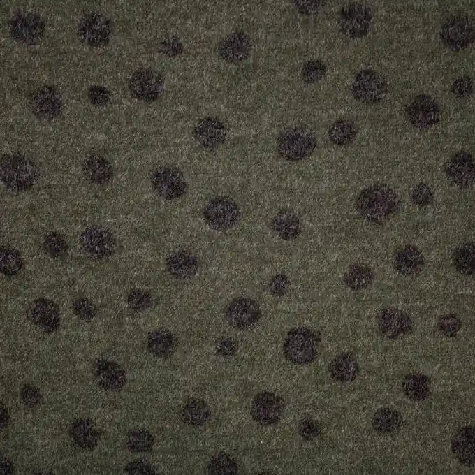 Strickstoff leicht Punkte Khaki Sonderaktion