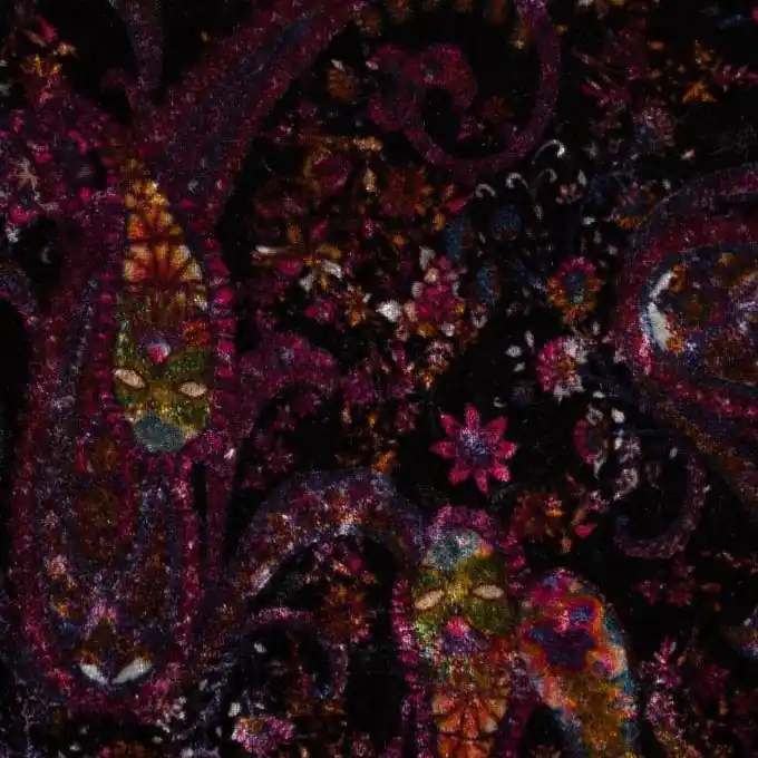 Weltweiter Versand Samtstoff Paisley Pink