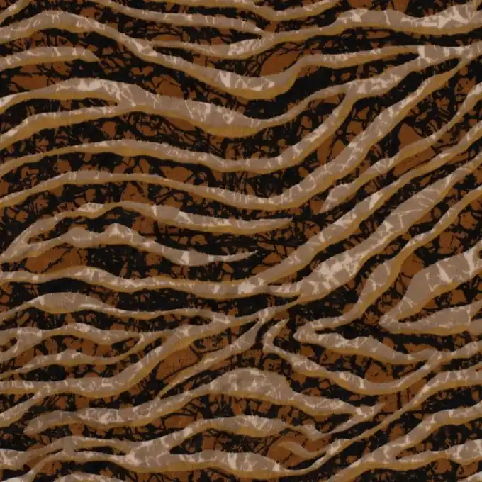 Satinstoff Polyester Wellen Terrakotta/Taupe Online Kaufen