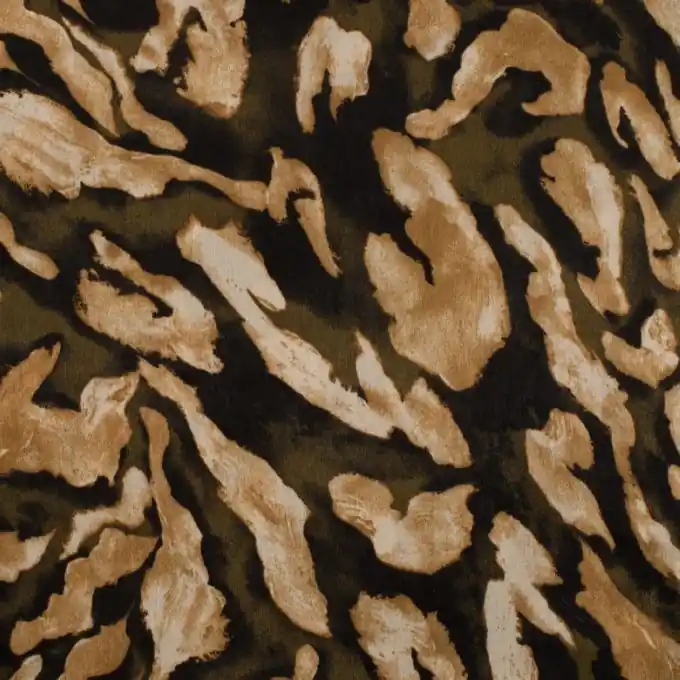 Satinstoff Polyester Fleckenmotiv Olivgrün Neu Im Sortiment