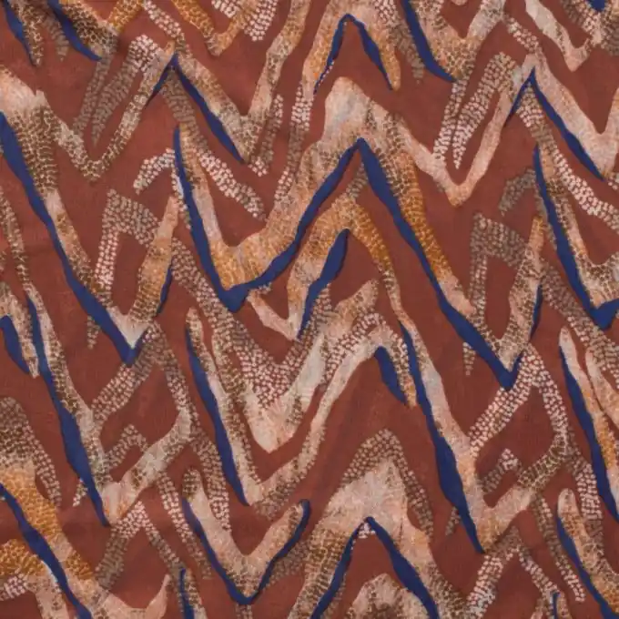 Direktkauf Mesh-Stoff Zickzack Terrakotta