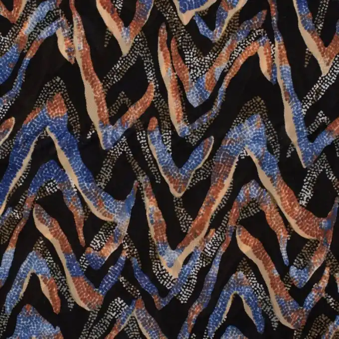 Mesh-Stoff Zickzack Blau/Schwarz Wochenendangebot