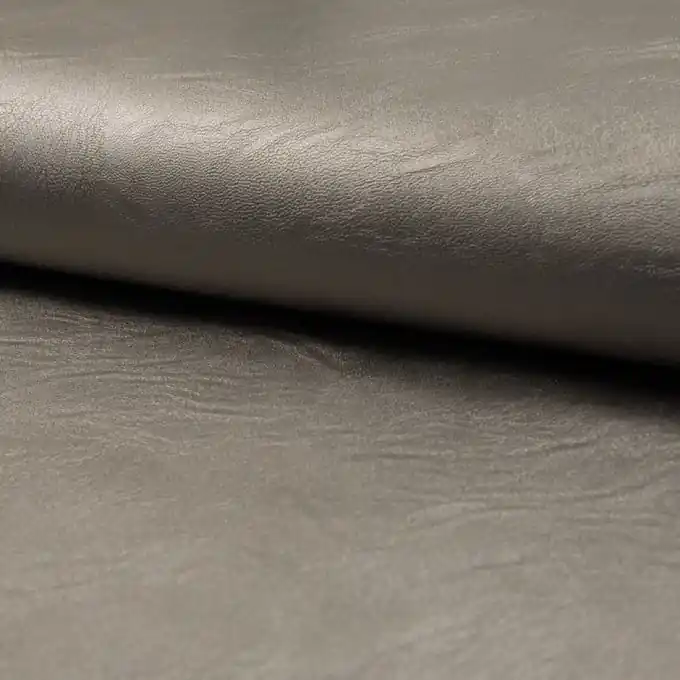 Kunstleder Stretch weich Metallic Taupe Handgefertigt
