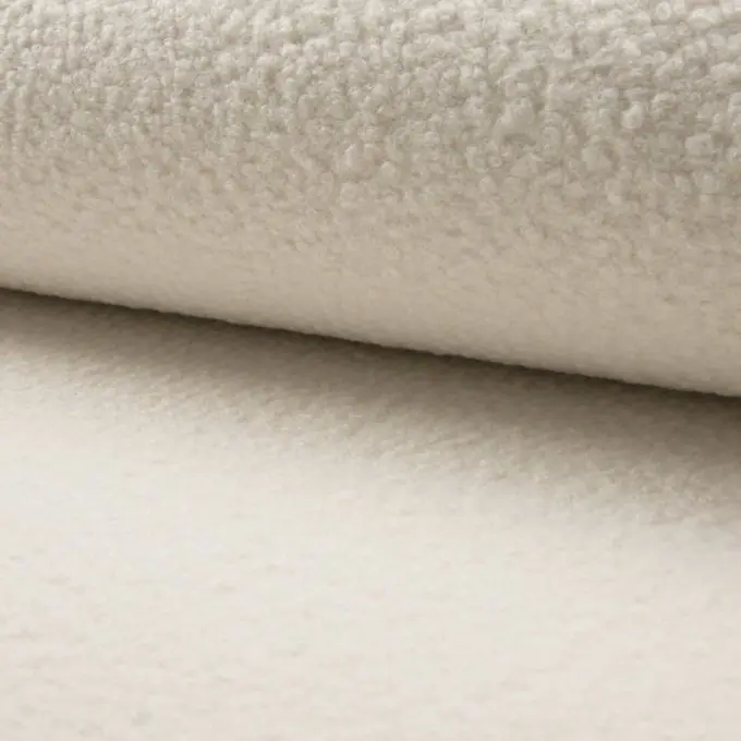 Bouclé-Wollstoff Polyester Ecru Letzte Chance