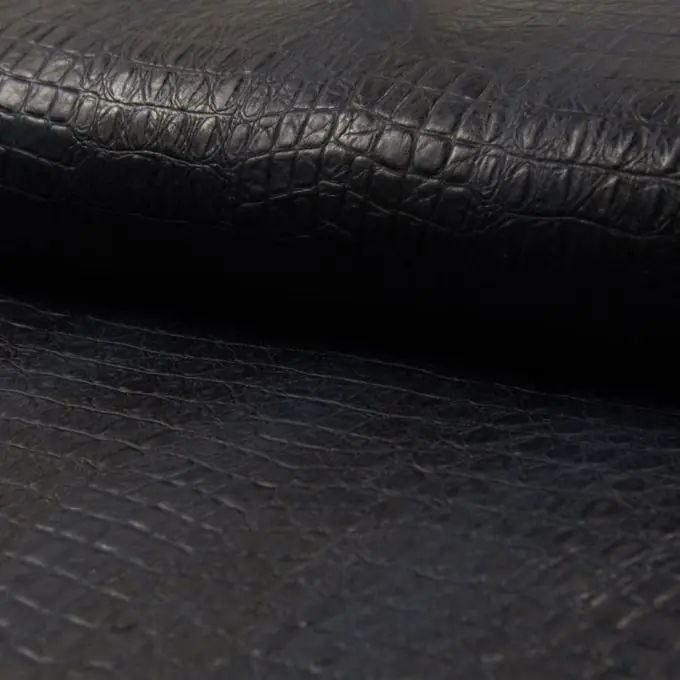 Kunstleder Kroko Marineblau Markenware
