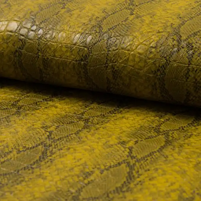 Kostenfreie Lieferung Kunstleder Kroko Ocker