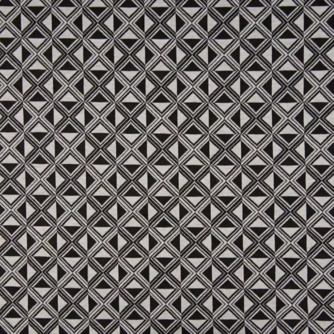 Geometrisches Jacquard-Jersey in schwarz-weiß für Kleidung Top-Preis