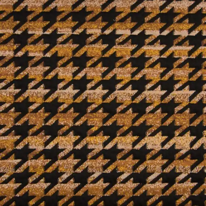 Sichere Zahlung Jacquard-Jersey Hahnentritt Ocker/Braun