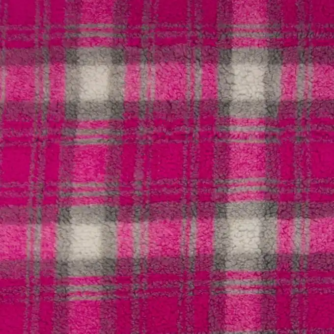 Jetzt Zugreifen Teddy Fauxpelz Stoff Rosa Karo 150cm Breite