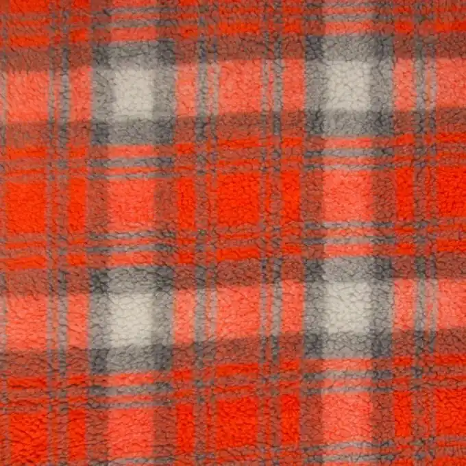 Beliebt Teddy-Stoff Karos Orange