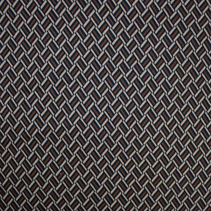 Jacquard-Jersey Zickzack Braun/Marineblau Sonderangebot