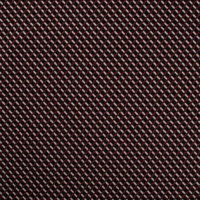 Jacquard-Jersey Wabbenmuster Weinrot/Ecru Abverkauf