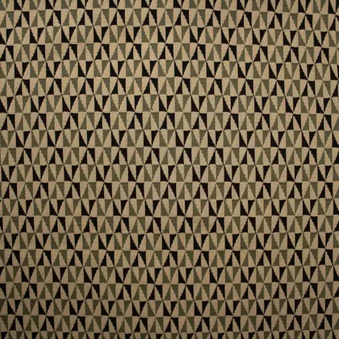 Abverkauf Jacquard-Jersey Dreiecke Khaki/Ecru
