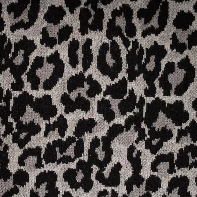 Top-Qualität Jersey Leopard Grau/Schwarz