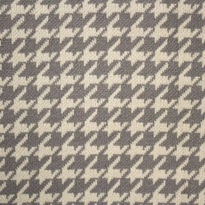 Jersey Hahnentrittmuster Grau/Ecru Versand Am Gleichen Tag