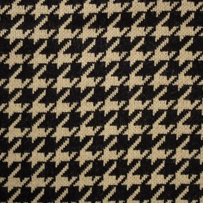 Beliebt Jersey Hahnentrittmuster Schwarz/Taupe