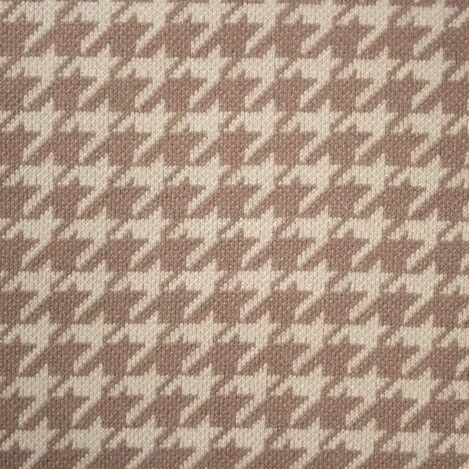 Jersey Hahnentrittmuster Taupe/Ecru Premium