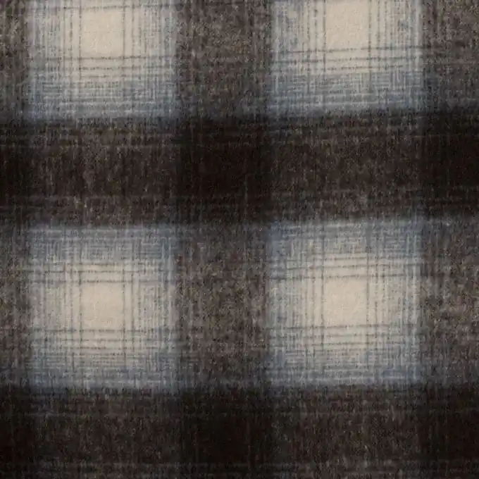 Wollstoff Karos Blau/Grau Preisreduziert