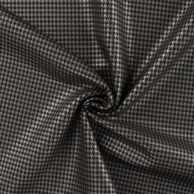 Preisknaller Strickstoff Milano Hahnentrittmuster Grau Lurex