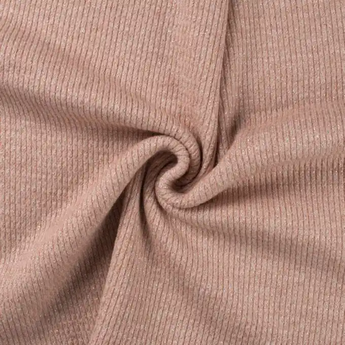 Gratis Versand Jersey gerippt Lurex altrosa meliert