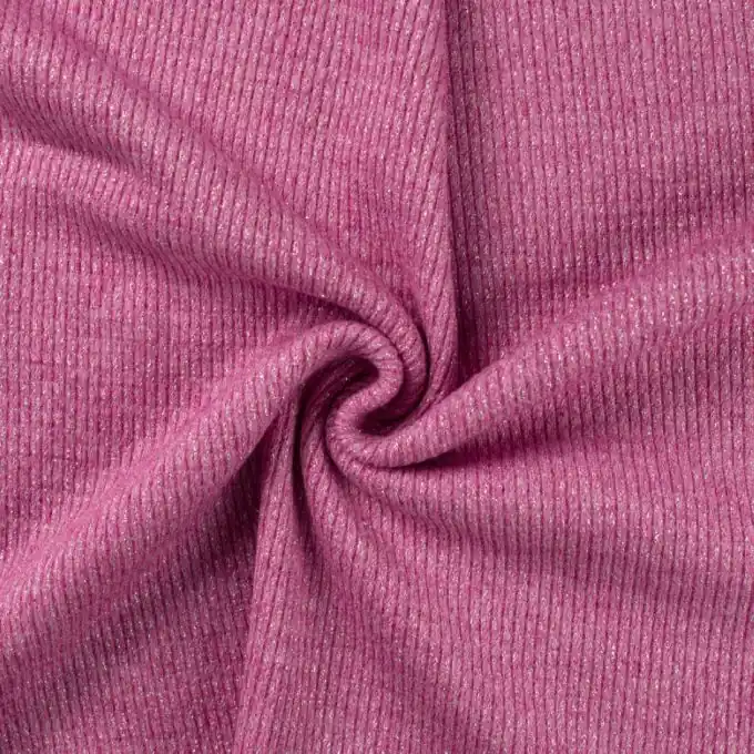 Jersey gerippt Lurex rosa meliert Direkt Vom Hersteller