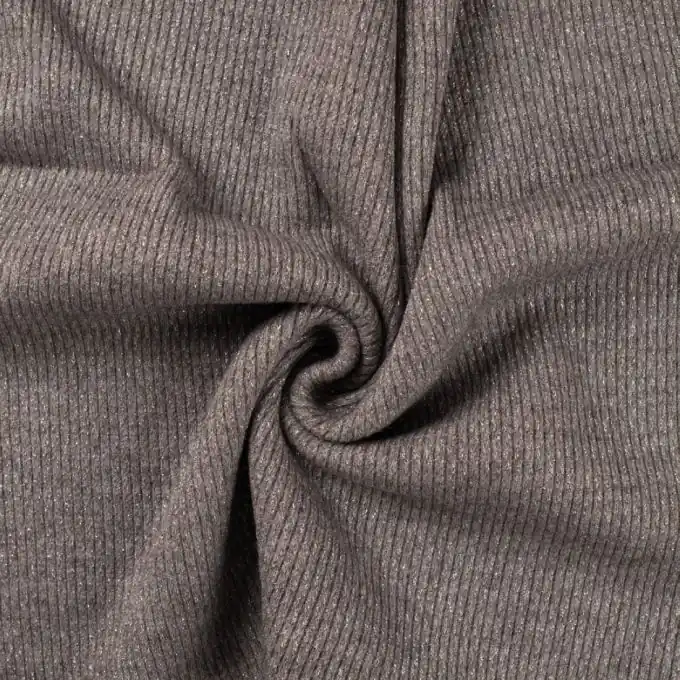 Beliebt Jersey gerippt Lurex dunkelbraun meliert