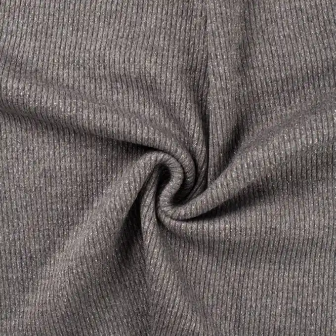 Jersey gerippt Lurex anthrazit meliert Finale Aktion