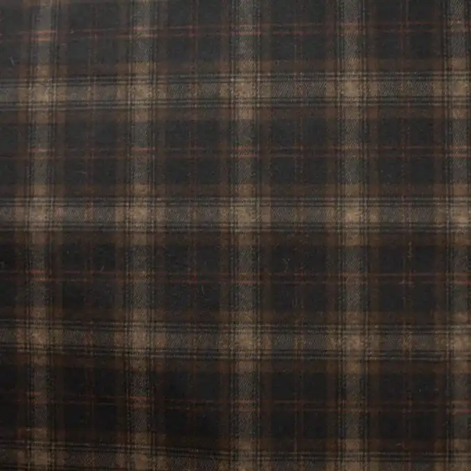 Strickstoff Milano Tartan Braun Exklusiv