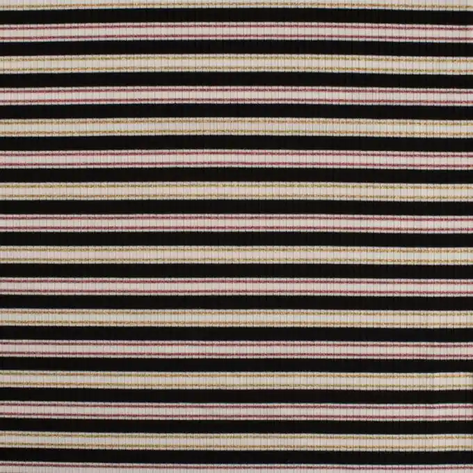 Jersey Streifen Schwarz/Gold Lurex Neue Kollektion