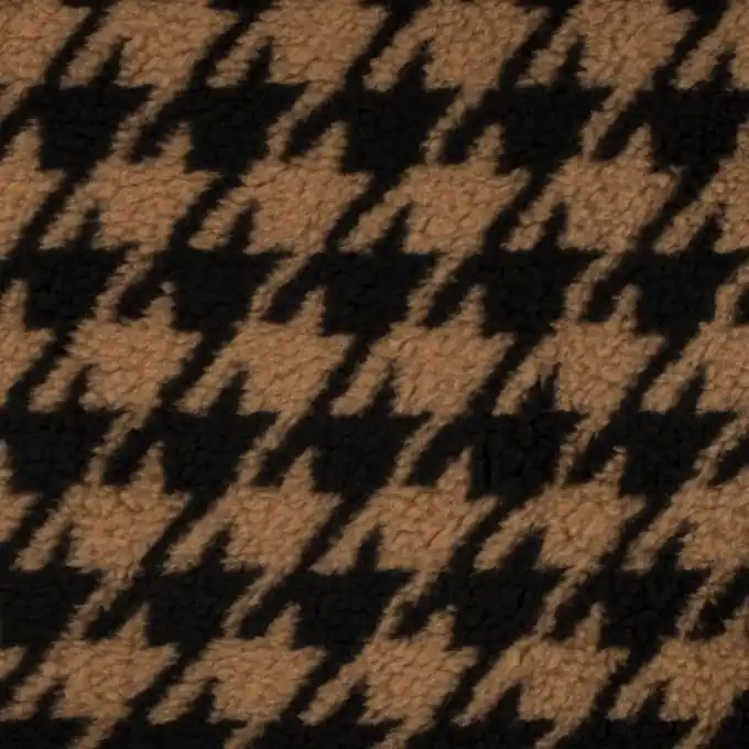 Wollstoff Hahnentrittmuster kamel/schwarz Sichere Zahlung