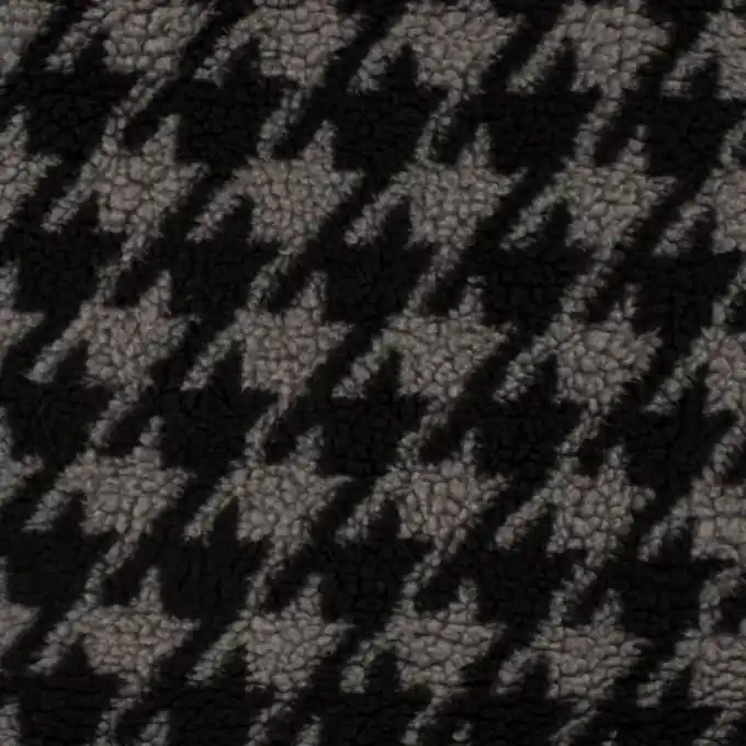 Wollstoff Hahnentrittmuster grau/schwarz Neu