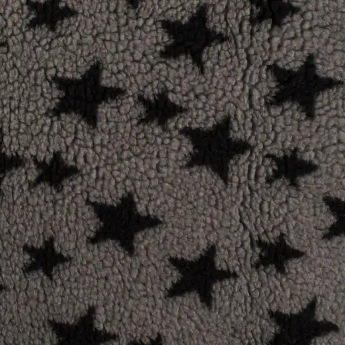 Bouclé-Stoff Sterne Grau Letzte Chance